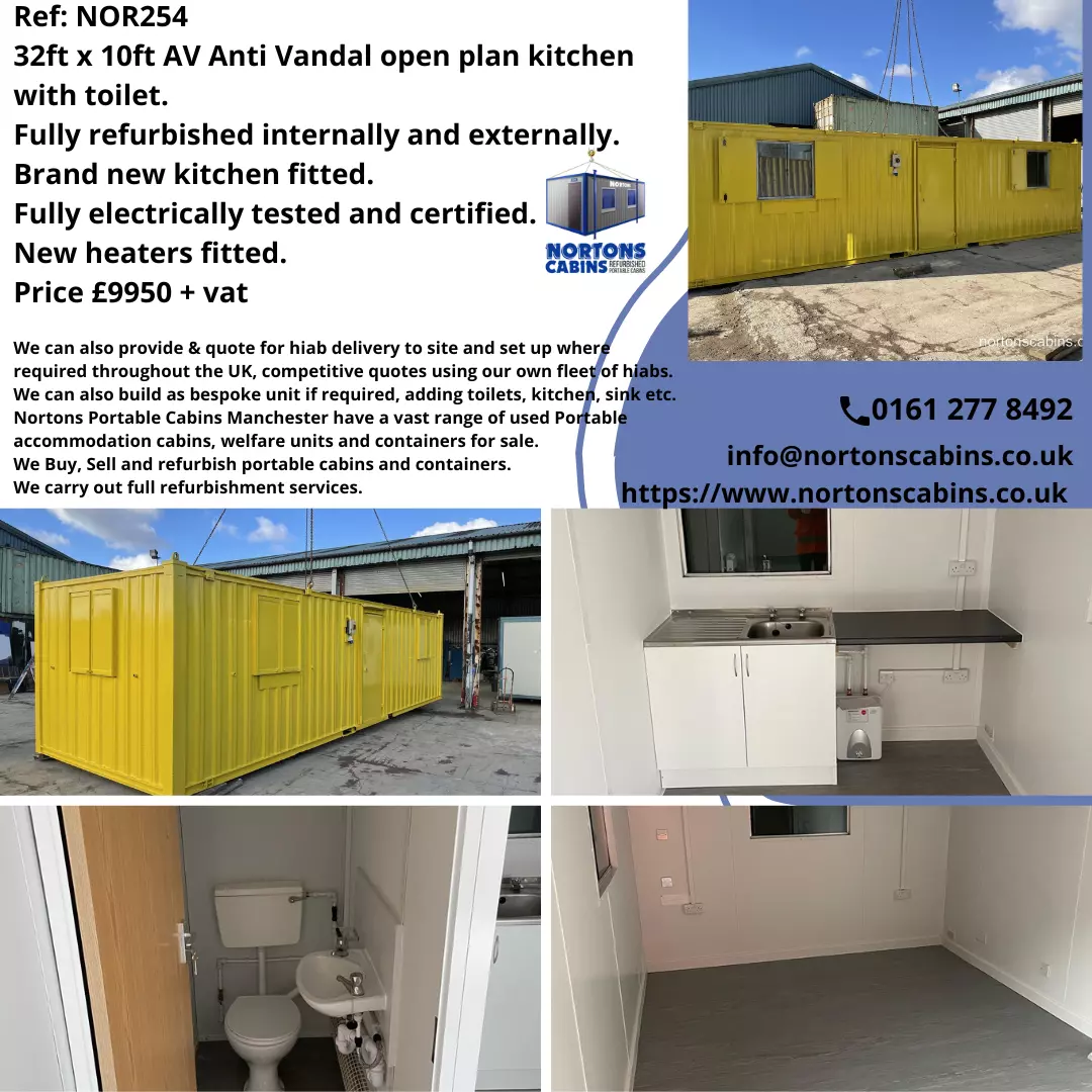 Ref: Nor254 32x10 AV open plan kitchen WC £9,950 +VAT