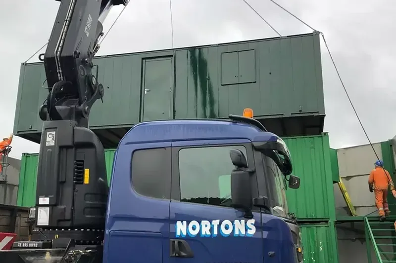 Refurbished cabins loaded and ready to leave the Nortons yard Refurbished cabins loaded and ready to leave the Nortons yard