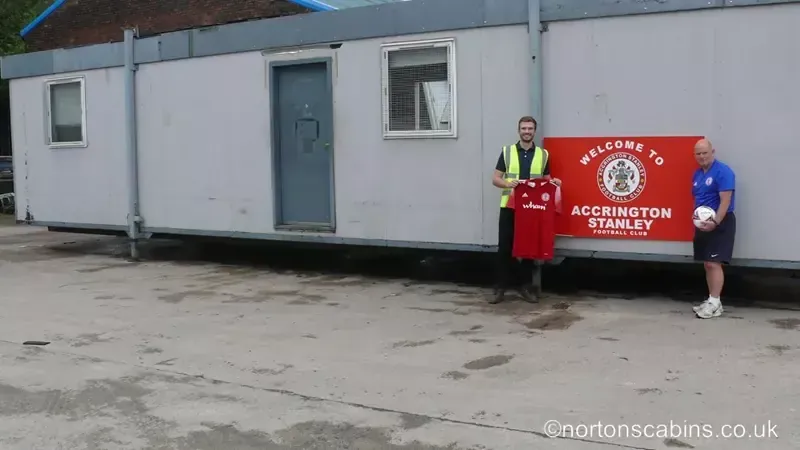 Cabin delivery on site at Accrington Stanley FC