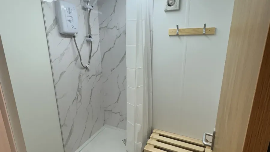 Shower room with bench seat