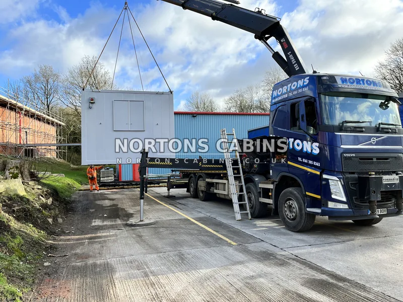 Refurbished modular unit craned into position