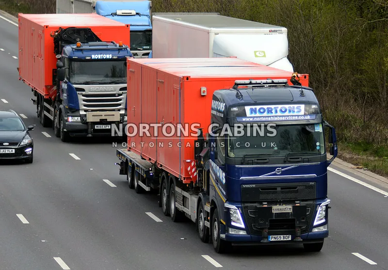 Steel container office on our HIAB delivery fleet