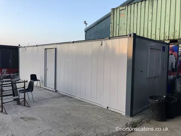 32ft x 10ft anti vandal open plan refurbished office with kitchen and toilet